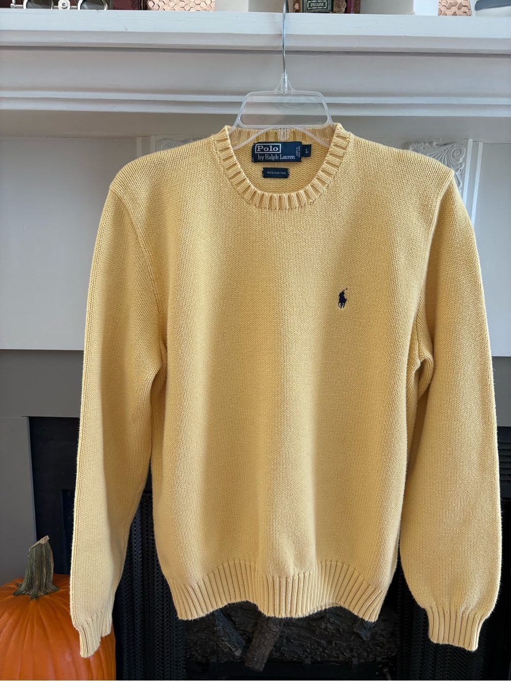 Ralph Lauren Men’s Pale Yellow Crewneck Sweater